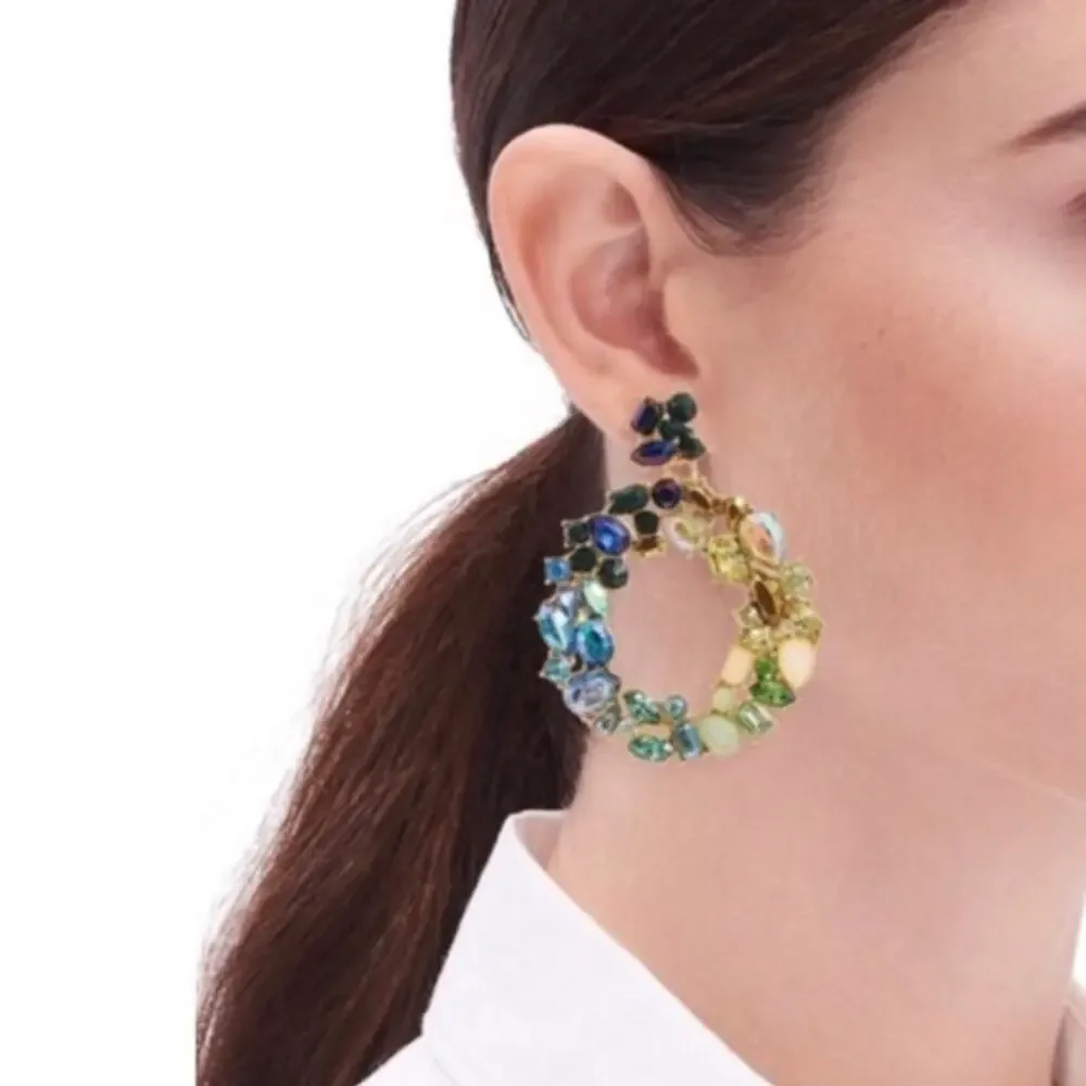 J.Crew matching ombre necklace earrings rhinestone set ombré